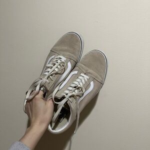 VANS Tan and White Old Skool Sneakers - Men’s 11